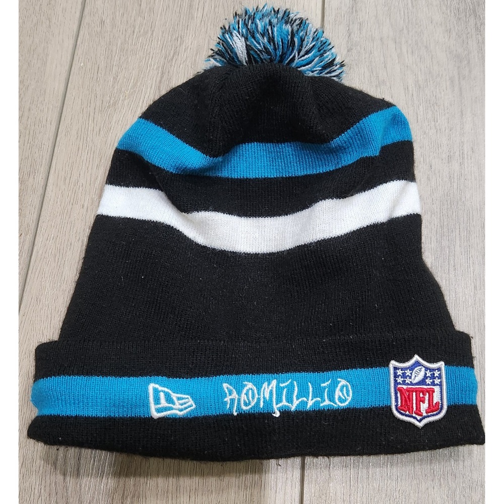 Carolina Panthers NFL Beanie Hat New Era Pom‎ Cuffed Personalized Romillio
